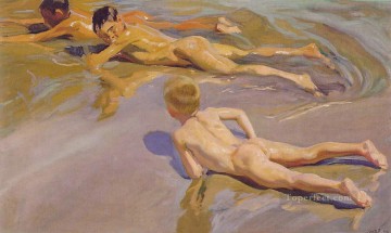 Desnudo Painting - Niños en la playa ATC pintor Joaquín Sorolla Desnudo impresionista